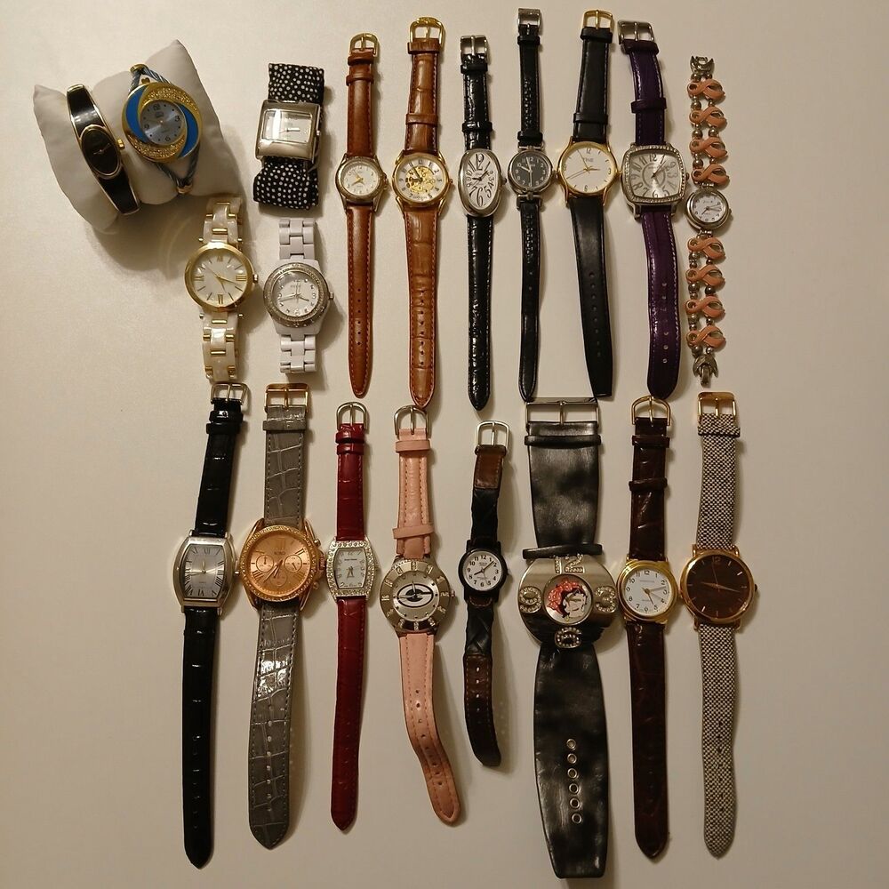 Parts/Repair Watch Lot of 20 Timex Relic Gossip Gametime INC Geneva SKC Jennie B